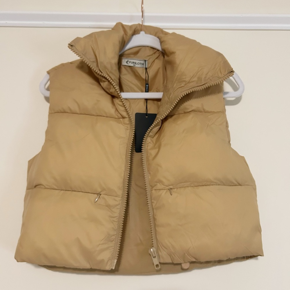 Tan Puffer Vest